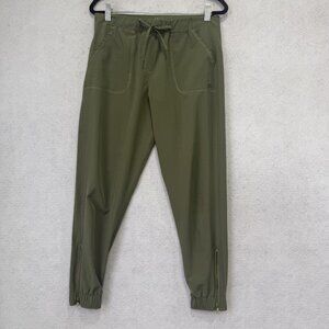 Albion Jogger Pants Womens XS Green Lightweight Zip Ankle Athletic Pockets